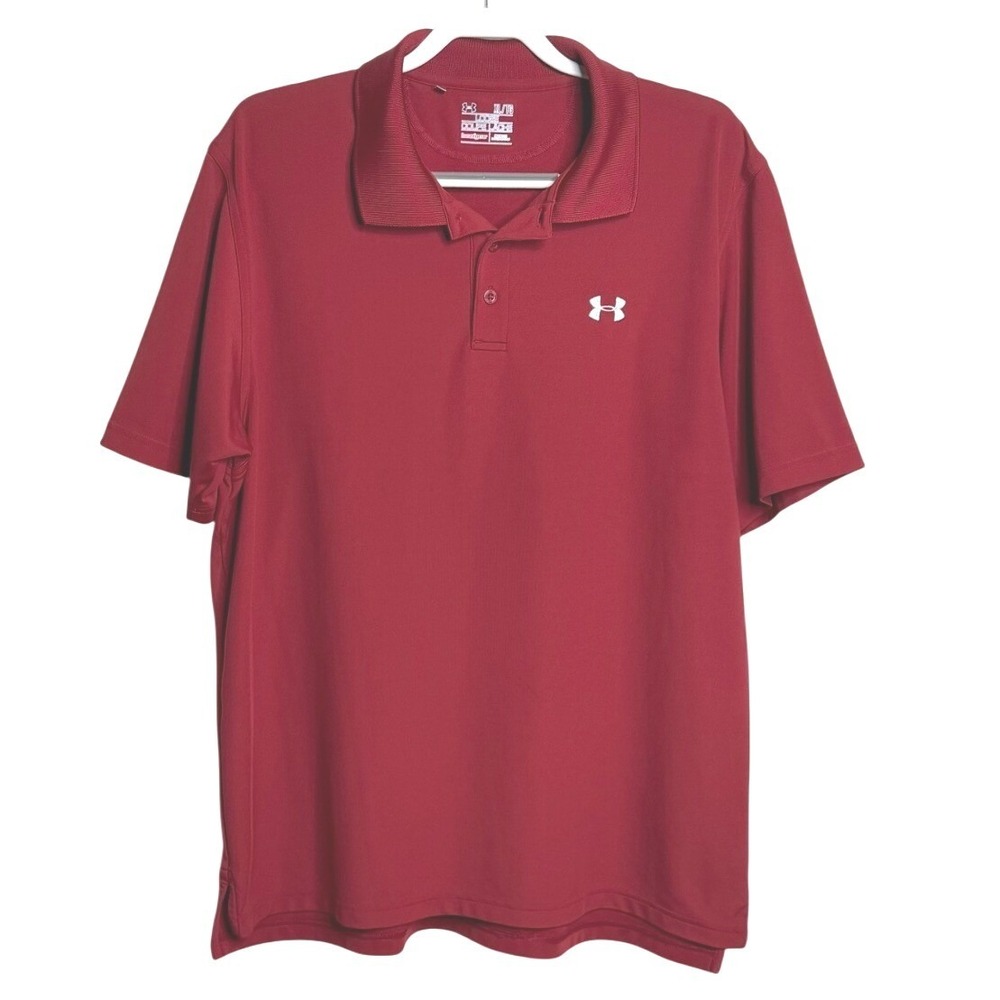 Under Armour‎ HeatGear Loose Performance Polo Shirt Red Mens XL
